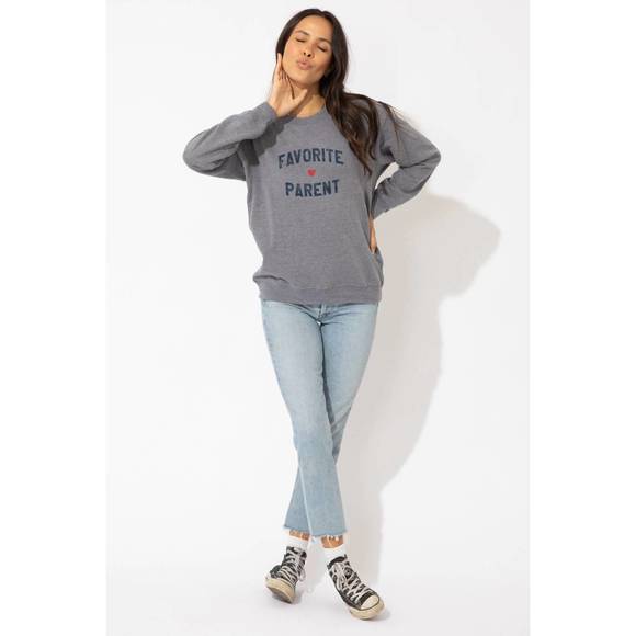 NEW SUBURBAN RIOT favorite parent sweatshirt in heather grey - Picture 3 of 3